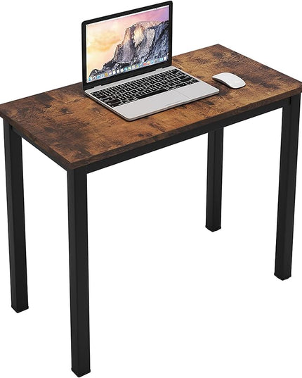 sogesfurniture 31.5 inches Sturdy Writing Desk for Small Spaces, Home Office Desk Computer Desk Gaming Desk Computer Table Sturdy Writing Workstation for Home Office, Brown - LeafyLoom