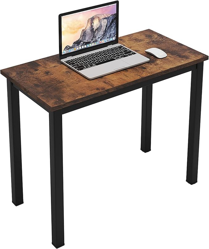 sogesfurniture 31.5 inches Sturdy Writing Desk for Small Spaces, Home Office Desk Computer Desk Gaming Desk Computer Table Sturdy Writing Workstation for Home Office, Brown - LeafyLoom