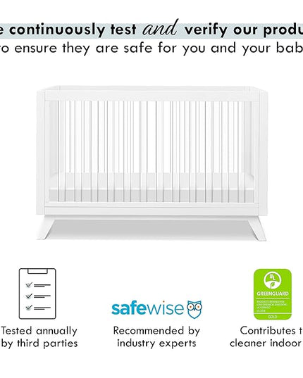 DaVinci Otto 3-in-1 Convertible Crib in White with Acrylic Slats, Greenguard Gold Certified - LeafyLoom