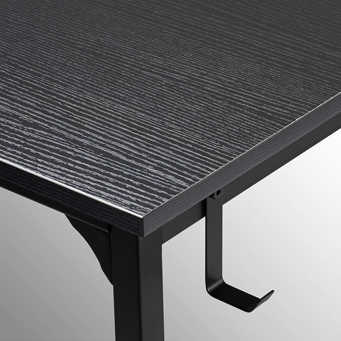 CubiCubi Computer Desk, 55" Study Writing Table for Home Office, Modern Simple Style PC Desk, Black - LeafyLoom