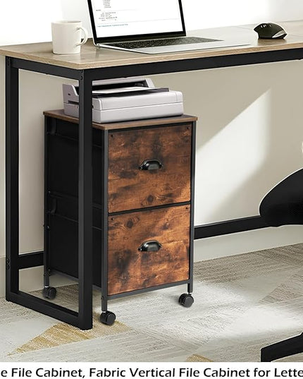 TOPSKY Mobile File Cabinet, Fabric Vertical File Cabinet for Letter Size (Black, 2 Drawer) - LeafyLoom