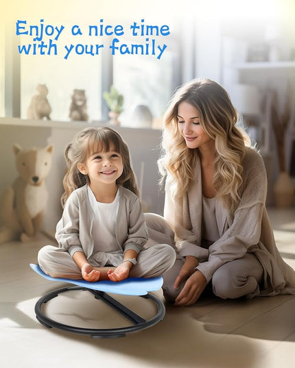 Kids Swivel Chair Sensory Toys Light Blue Non-Slip Metal Base Wobble Chair for Toddlers Sit and Spin with Autism Spin Sensory Chair Aged 3+ Improving Physical Coordination - LeafyLoom
