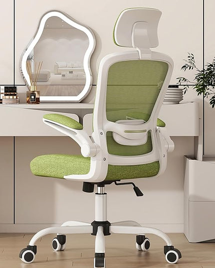 Mimoglad Office Chair, High Back Ergonomic Desk Chair with Adjustable Lumbar Support and Headrest, Swivel Task Chair with flip-up Armrests for Guitar Playing, 5 Years Warranty - LeafyLoom