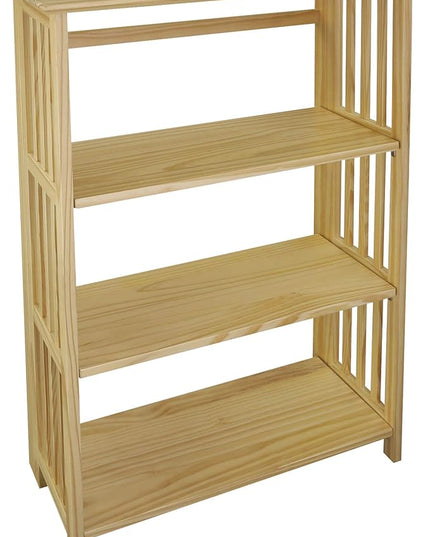 Casual Home "Soho Manhattan 4-Shelf Folding Bookcase 26"" Wide - Natural (333-40) - LeafyLoom