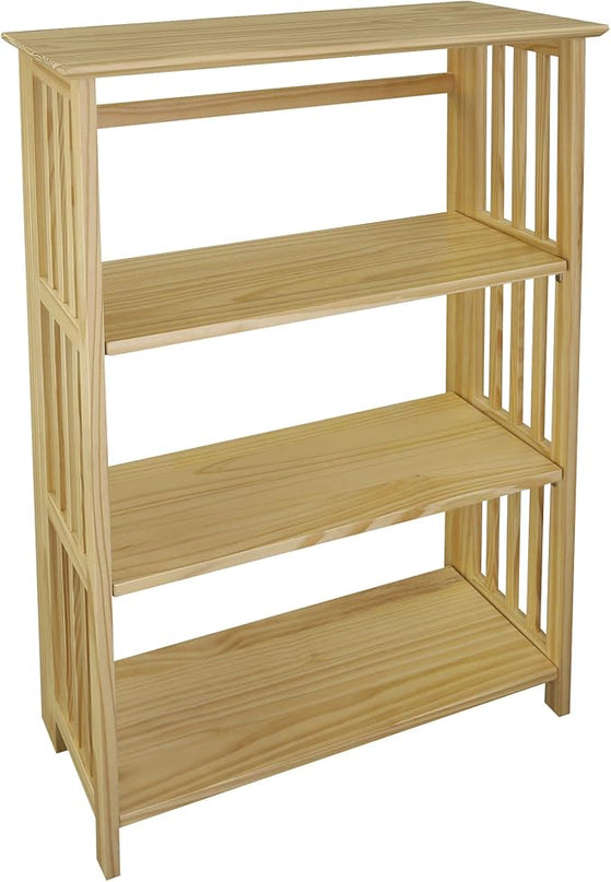 Casual Home "Soho Manhattan 4-Shelf Folding Bookcase 26"" Wide - Natural (333-40) - LeafyLoom