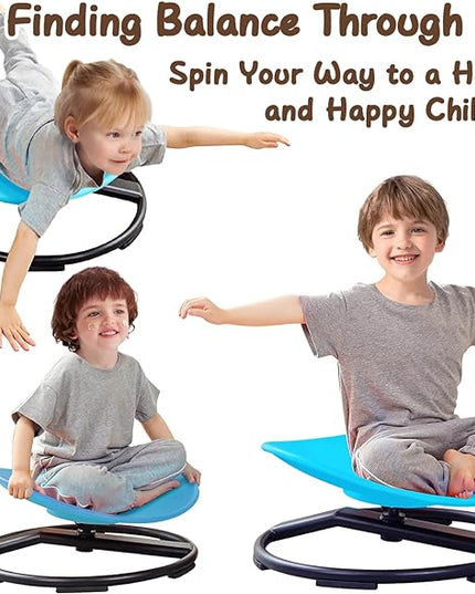 Kids Sensory Chair for Autism Kids Swivel Chair, Sensory Spin Chair Seat Improve Physical Coordination Wobble Chair for Kids Sit and Spin Relief of Motion Sickness - LeafyLoom
