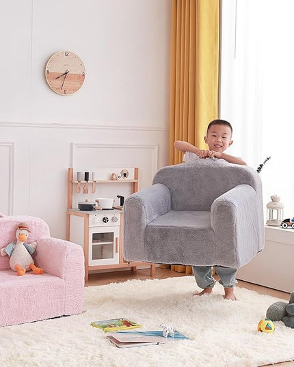 Tiita Kids Sofa, Chirldren Couch with Carrying Handle & Side Pockets, Kids Foam Chair, Toddler Armrest Chair,Kids Read Sofa for Girl Or Boy(Ball) - LeafyLoom