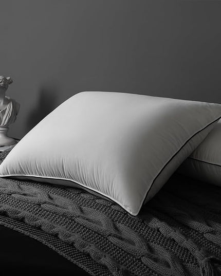 Hungarian Goose Down Pillows King Size, Fluffy 3-Chamber Bed Pillows for Sleeping, Luxurious Soft Cloud Pillow for Back, Stomach or Side Sleepers(King, 1 Pack) - LeafyLoom