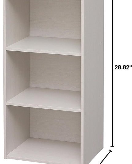 IRIS USA 3-Tier Modular Open Cubby Storage Shelf, Sturdy Storage Bookshelf Cabinet for Living Room Bedroom Guest Room Office Dorm Room Kids Room and Bathroom, White - LeafyLoom