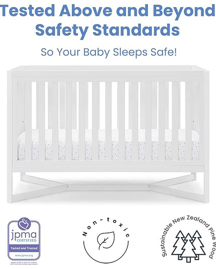 Delta Children Tribeca 4-in-1 Baby Convertible Crib, Bianca White - LeafyLoom