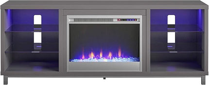Ameriwood Home Lumina Fireplace Stand, TVs up to 70", Graphite Gray - LeafyLoom