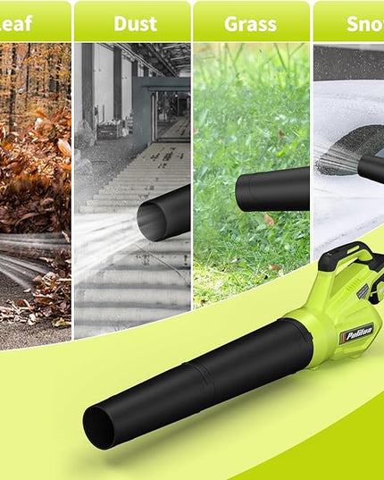Leaf Blower 20V Leaf Blower Cordless with 4.0Ah Battery and Charger, High Power 400 CFM Electric Leaf Blower, Lightweight Handheld Cordless Blower for Lawn Care Yard Patio Garden Leaves Snow (Green) - LeafyLoom