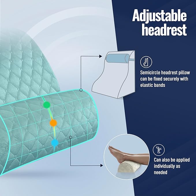 Bed Wedge Pillow, Reading Pillow Adult, Wedge pillow for Sleeping, Back Pillow for Sitting in Bed with Adjustable Roller, Foam Wedge Pillow for Neck, Lumbar, Back, Light Brown, Velvet - LeafyLoom