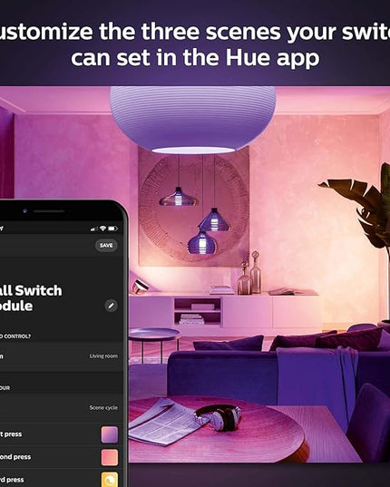 Philips Hue Wall Switch Module, White - 1 Pack - Indoor - Keeps Hue Smart Lights Reachable When Switch is Off - Requires Hue Lights and Hue Bridge PhilipsHue