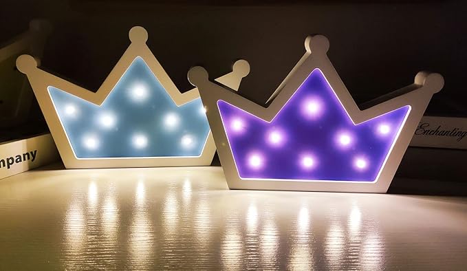 Purple Crown LED Light,Crown Lights Wall Decor,Princess Queen Kings Decoration Sign for Kids Room Home Living Room Bedroom Wedding Birthday Party Christmas - LeafyLoom