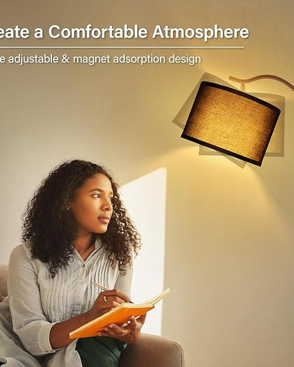 BoostArea Floor Lamp for Living Room,Arc Floor Lamp with Remote Control,Stepless Dimmable Brightness & Colors Temperature 2700k-6500k,Modern Standing Lamp for Bedroom Study Room Office,Black - LeafyLoom