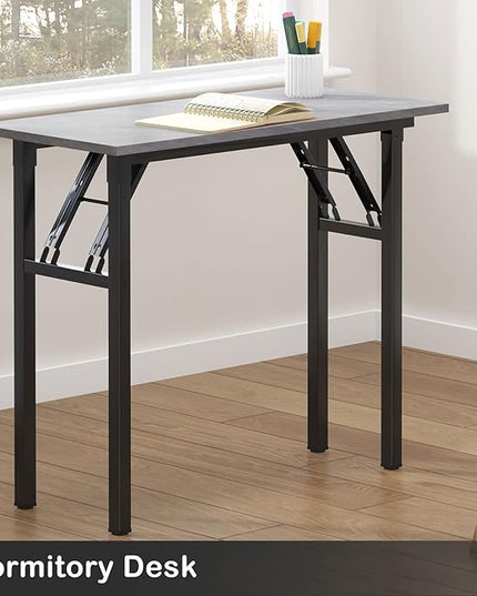 Need Small Desk 31 1/2" No Assembly Foldable Writing Table,Sturdy and Heavy Duty Folding Computer Desks for Small Space/Home Office/Dormitory AC5LB(80 * 40) - LeafyLoom