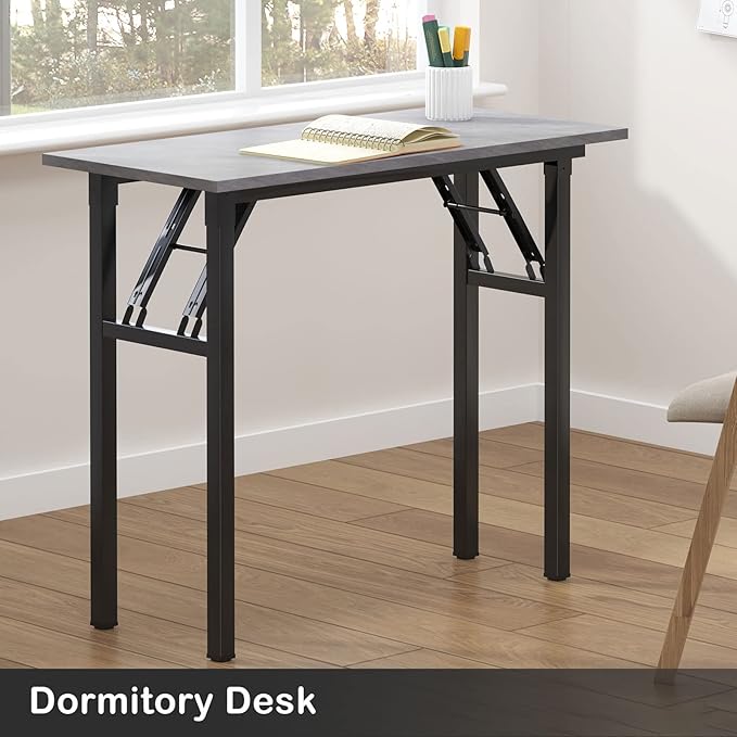 Need Small Desk 31 1/2" No Assembly Foldable Writing Table,Sturdy and Heavy Duty Folding Computer Desks for Small Space/Home Office/Dormitory AC5LB(80 * 40) - LeafyLoom