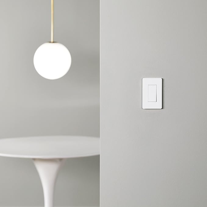 Amazon Basics Smart Switch, 3-Way, Works with Alexa Only, 2.4 GHz Wi-Fi, No Hub Required, White AmazonBasics