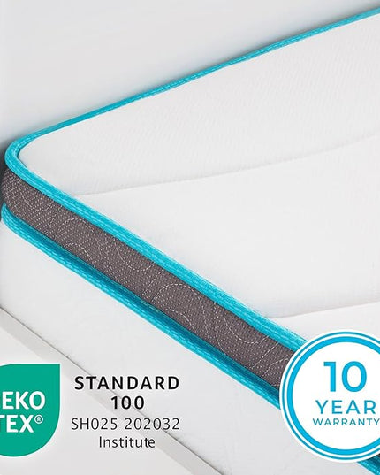 Linenspa 8 Inch Memory Foam and Spring Hybrid Mattress - Medium Firm Feel - Bed in a Box - Quality Comfort and Adaptive Support - Breathable - Cooling - Guest and Kids Bedroom - Twin Size - LeafyLoom