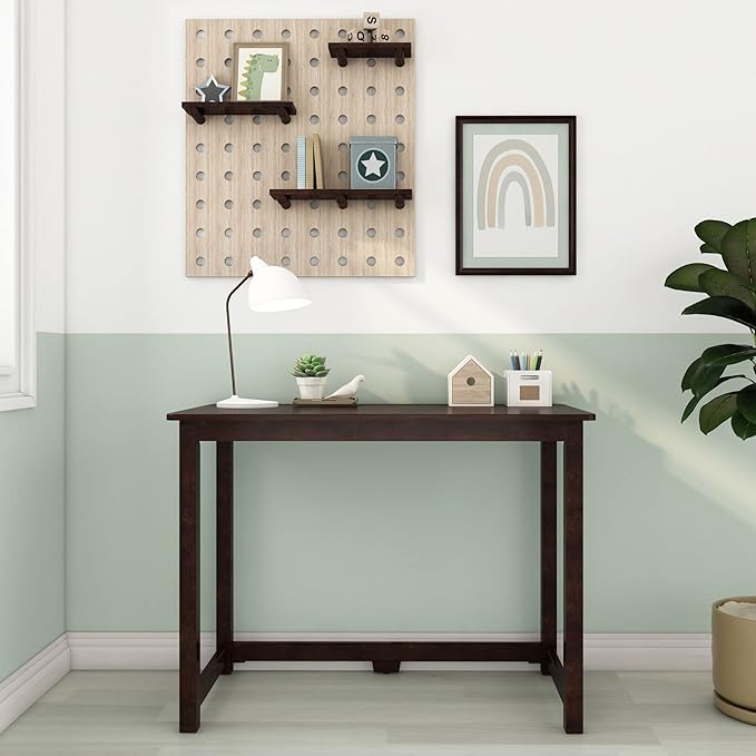 Max & Lily Solid Wood Desk, 40 Inches, Espresso - LeafyLoom