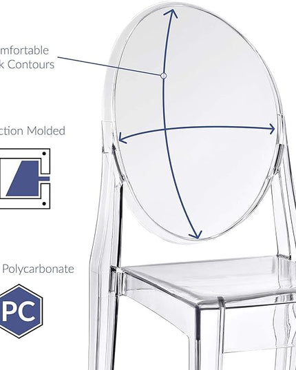 Modway Casper Modern Acrylic Stacking Kitchen and Dining Room Chair in Clear - Fully Assembled - LeafyLoom