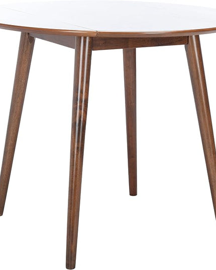 Safavieh Home Collection Lovell Walnut Folding Drop Leaf Round Dining Room Table DTB1401A, 0 - LeafyLoom
