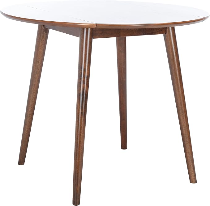 Safavieh Home Collection Lovell Walnut Folding Drop Leaf Round Dining Room Table DTB1401A, 0 - LeafyLoom