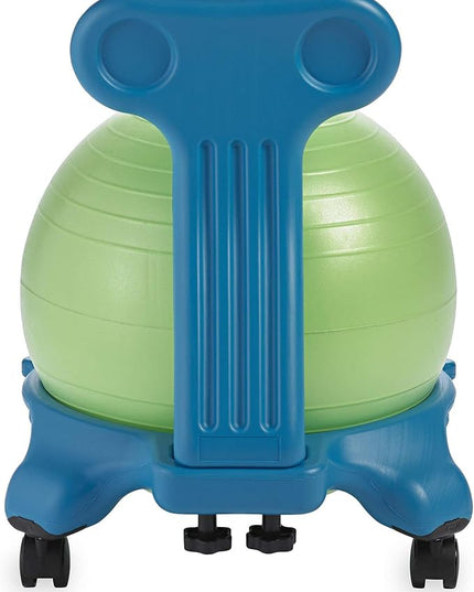 Gaiam Kids Balance Ball Chair - Classic Children's Stability Ball Chair, Alternative School Classroom Flexible Desk Seating for Active Students with Satisfaction Guarantee, Blue/Green - LeafyLoom