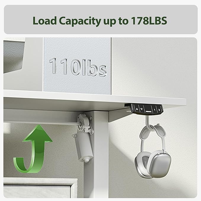 L Shaped Standing Desk Adjustable Height, Electric Corner Standing Desk, 63 x 55 inch Sit Stand Computer Table with Splice Board, White - LeafyLoom