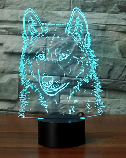 3D Illusion Lamps Animal Langtou Shape LED Desk Table Night Light 7 Color Touch Lamp Kiddie Kids Children Family Home Office Childrenroom Theme Decoration (Langtou) - LeafyLoom