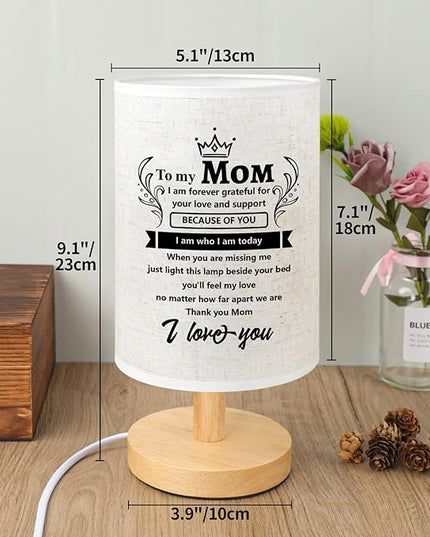 Welsky Gifts for Mom, Mom Birthday Gifts from Daughter, Personalized Mom Table Lamp, Thanksgiving Christmas Gifts for Mom from Kids - LeafyLoom