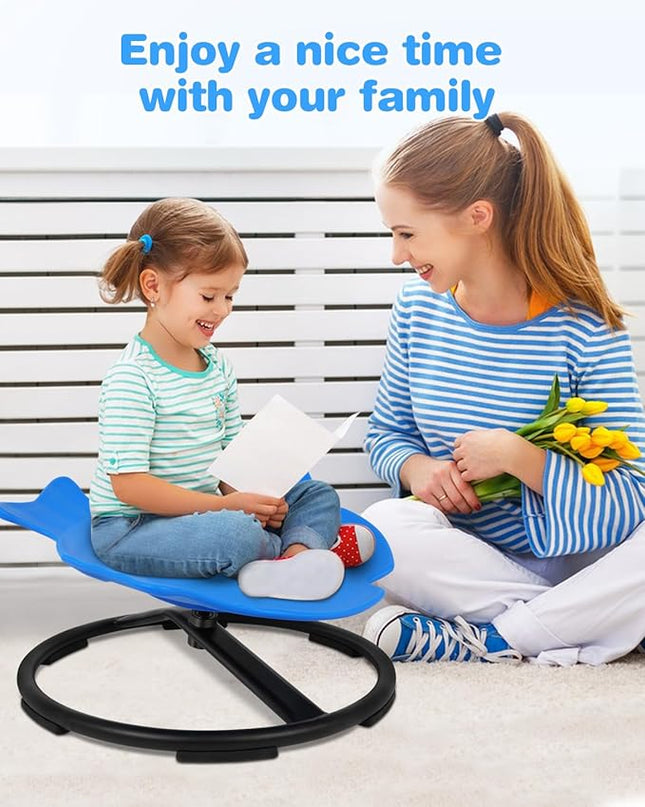 Kids Swivel Chair, Kids Sensory Swivel Chair, Seat and Spinning Swivel Chair for Autism kids Indoor, Dark Blue Sensory Chair Training Child’s Concentration and Improving Toddle’s Physical Fitness - LeafyLoom
