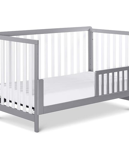 Carter's by DaVinci Colby 4-in-1 Low-Profile Convertible Crib in Grey and White, Greenguard Gold Certified - LeafyLoom