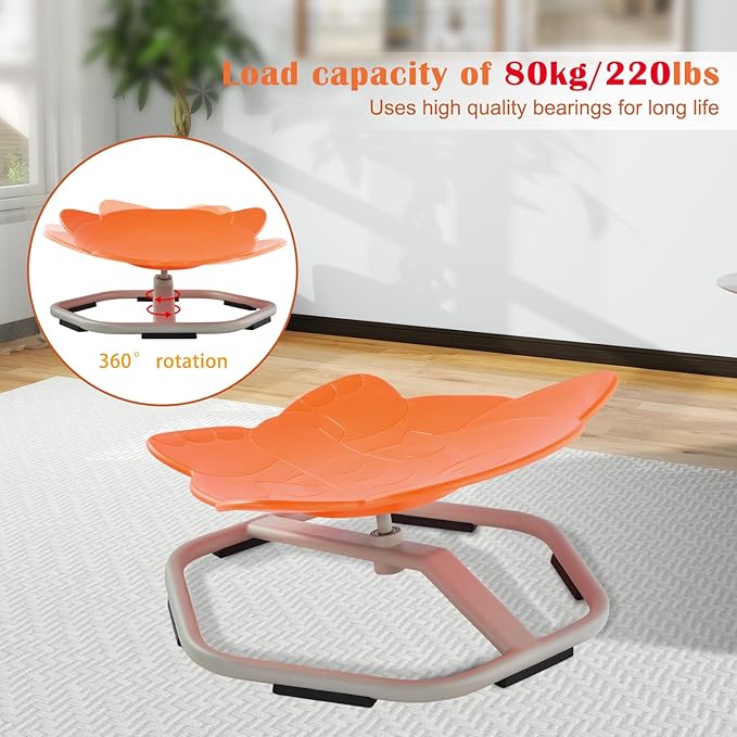 Kids Spinning Chair Sensory Swivel Chair Elephant Sit and Spin Chair Toys Autism ADHD Swivel Chair Spinning Seat for Ages 3-12 Promote Balance Physical Coordination Sensory Room Items - LeafyLoom