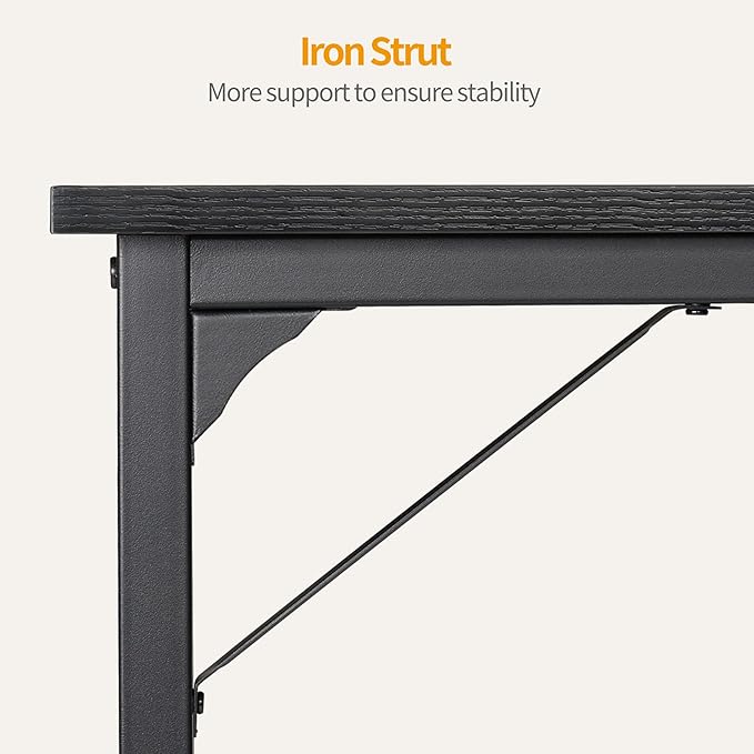 CubiCubi Computer Desk, 63" Study Writing Table for Home Office, Modern Simple Style PC Desk, Black - LeafyLoom