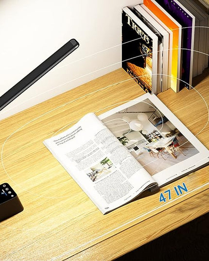 Ambertronix Rechargeable Cordless LED Desk Lamp, 5 Brightness & 5 Lighting Modes, USB Charging Port, Aluminum Arms, Portable, Dimmable, Touch Control, Auto Timer (Black) - LeafyLoom