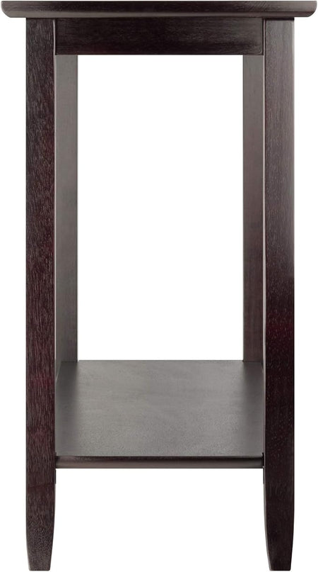 Winsome Genoa Rectangular Coffee Table with Glass Top and Shelf & Genoa Occasional Table, Dark Espresso - LeafyLoom