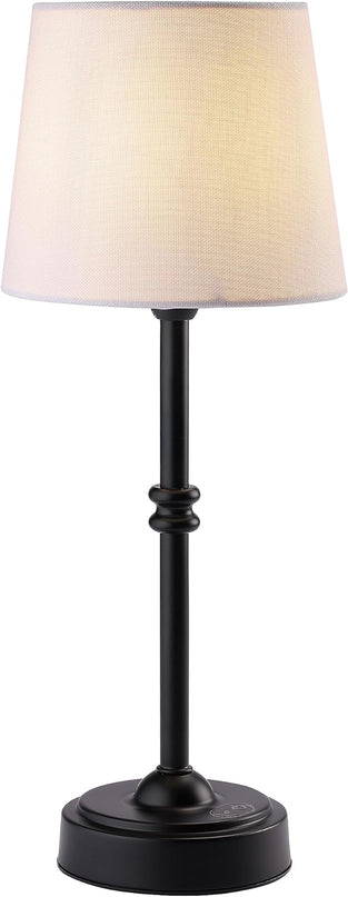 O’Bright Seraph - Cordless LED Table Lamp with Dimmer, Built-in Rechargeable Battery, 3-Level Brightness, Patio Table Lamp, Bedside Night Lamp, Ambient Light for Restaurant, Black - LeafyLoom