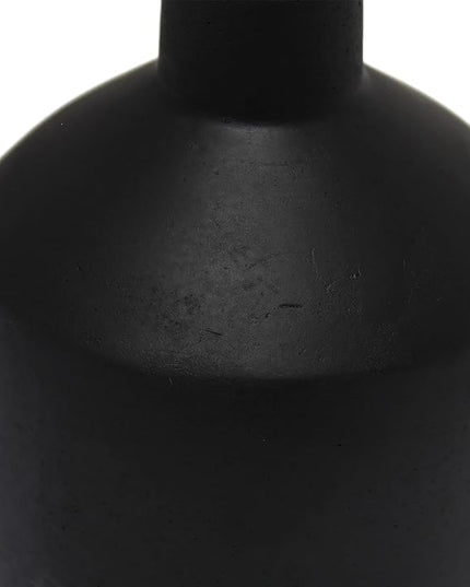 Simple Designs LT2080-BLK Mini Bocksbeutal Concrete Table Desk Lamp with Tapered Drum Fabric White Shade, Black (Pack of 12) - LeafyLoom