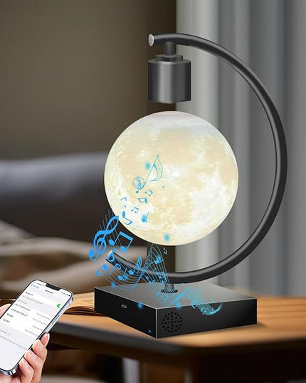 Levitating Moon Lamp with Cool Bluetooth Speaker and 3D-printed Floating Moon Ideal Gift for Friends Families on Holiday - LeafyLoom