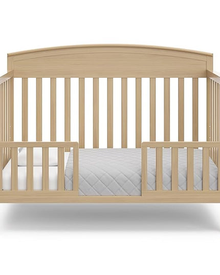 Graco Benton 5-in-1 Convertible Crib (Driftwood) – GREENGUARD Gold Certified, Converts from Baby Crib to Toddler Bed, Daybed and Full-Size Bed, Fits Standard Full-Size Crib Mattress - LeafyLoom
