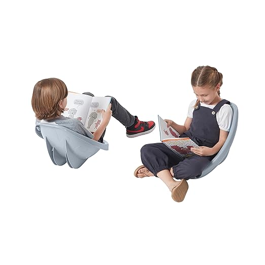 ECR4Kids Leaf Floor Seat, Rocker Chair, Grey, 6-Piece - LeafyLoom