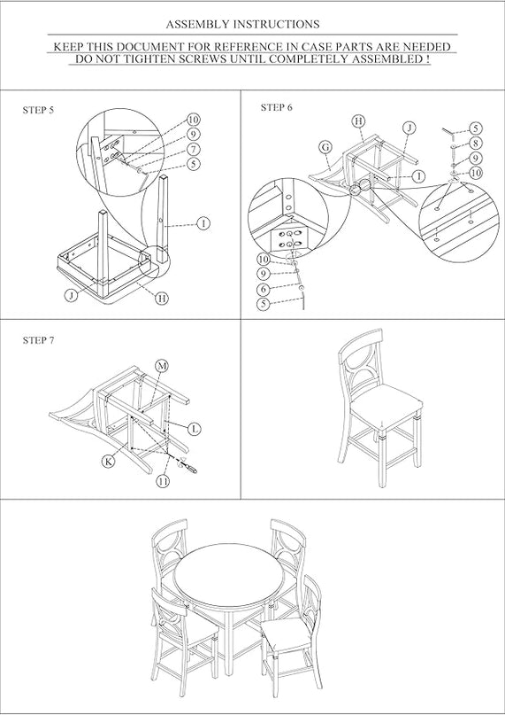 NicBex Round Dining Table Set for 4 Kitchen Table Set Counter Height Dining Table with Storage Shelve 4X Chairs Padded Seat Unique Design Back 5Pc Dining Set, Gray - LeafyLoom