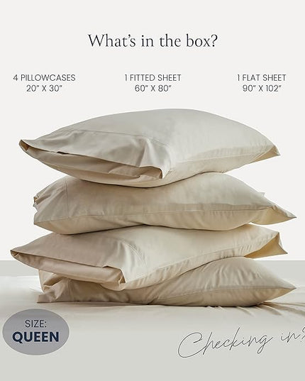BELADOR Silky Soft Queen Sheet Set - 6 Piece Bed Sheets for Queen Size Bed, Secure-Fit Deep Pocket Sheets with Elastic, Breathable Hotel Sheets & Pillowcase Set, Wrinkle Free Oeko-Tex Sheets - LeafyLoom