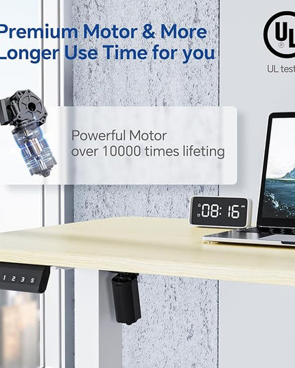 Standing Desk, Height Adjustable Desks with Powerful Motor and Cable Management,electric Sit Stand Desk with Hight Preset Design for Home Office Use 55x24 in Maple - LeafyLoom