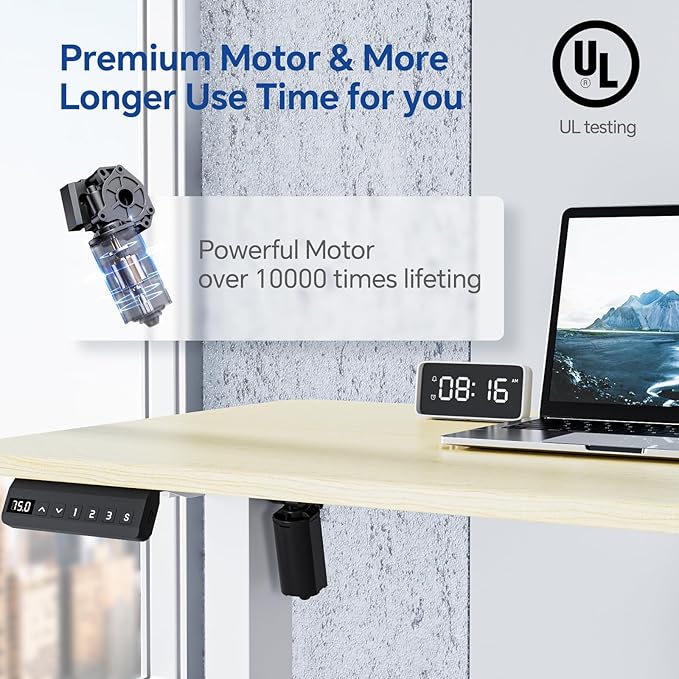 Standing Desk, Height Adjustable Desks with Powerful Motor and Cable Management,electric Sit Stand Desk with Hight Preset Design for Home Office Use 55x24 in Maple - LeafyLoom