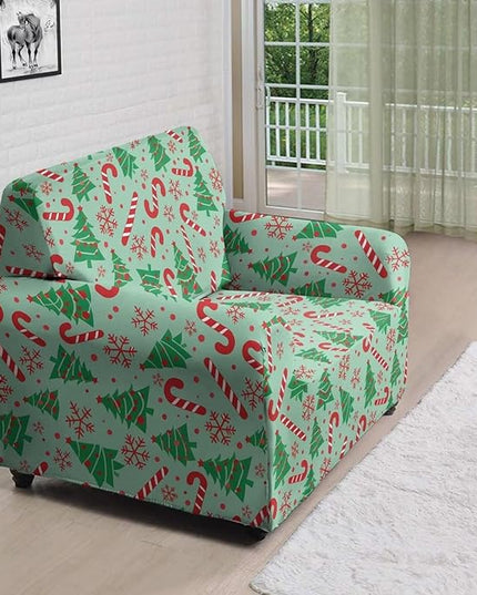 FKELYI Green Christmas Tree Sofa Slipcover Comfortable Sofa Couch Cover with Elastic Bottom Stretch Furniture Protector for Indoor S FKELYI