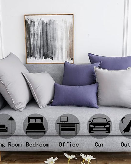 Jeanerlor Solid Cotton Linen Decoration Toss Throw Pillow Sham Cushion Case Special Pillow Cover Delicate Decorative Pillowcase for Bed/Chair/Couch, 18"x18"(45 x 45cm),2 Packs, Silver Grey - LeafyLoom