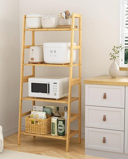 4-Tier Bamboo Ladder Shelf - LeafyLoom